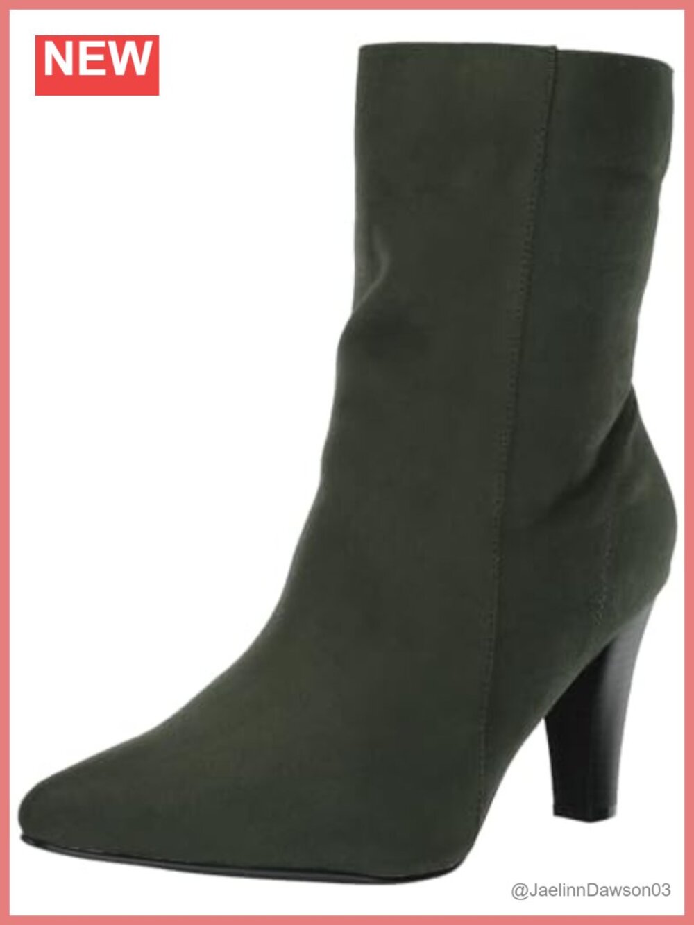 Wide Fit Layla Ankle Boot Suede Pull-On Block Heel Bootie